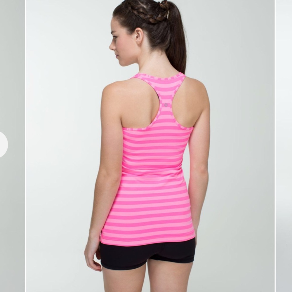 NWOT lululemon pink striped cool racerback